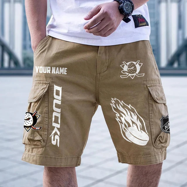 [SUPER SALE] NEW CUSTOMIZED NHL09 AHD ANAHEIM DUCKS CARGO SHORTS