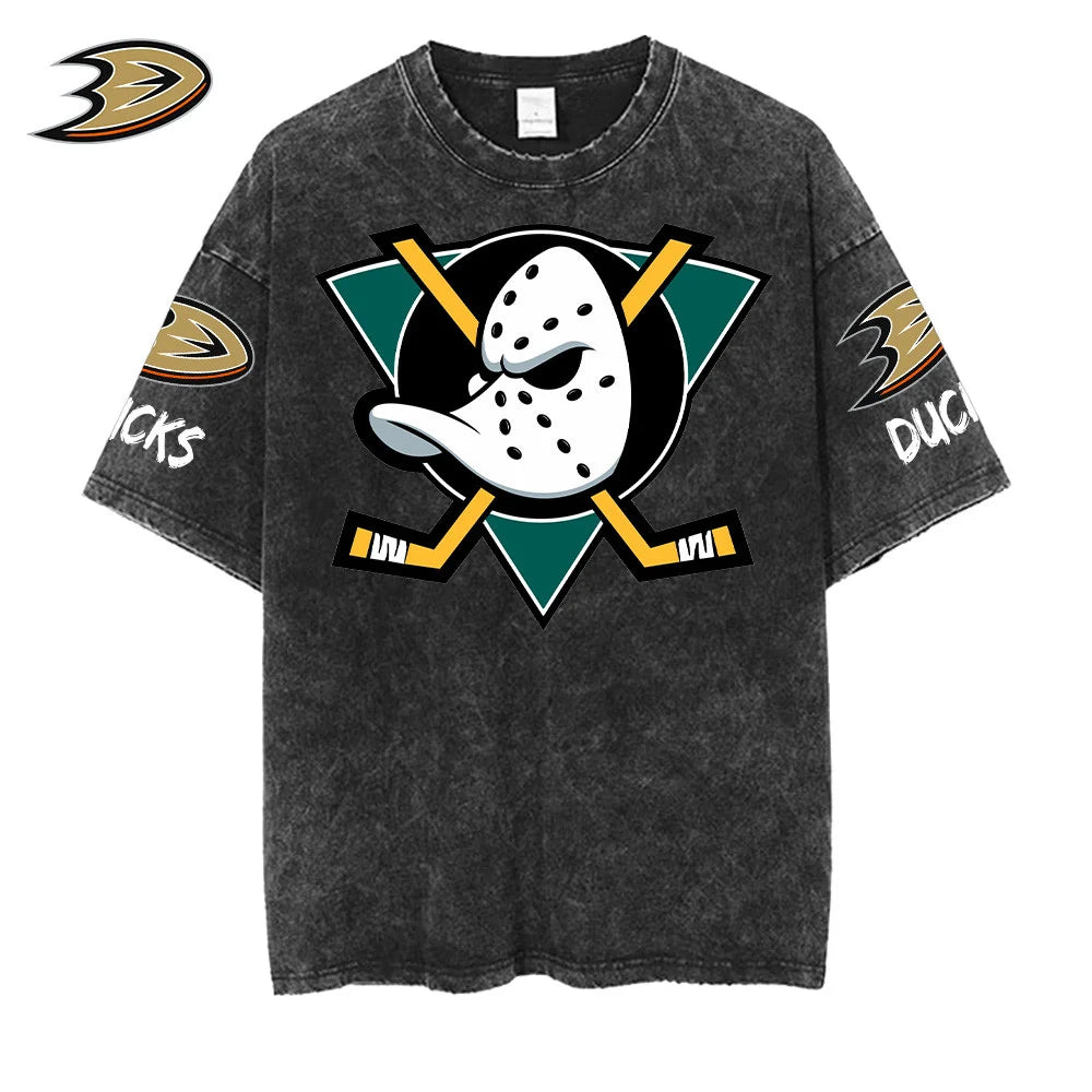 [SUPER SALE] NEW CUSTOMIZED NHL09 AHD ANAHEIM DUCKS MULTICOLOR WASHED TEE