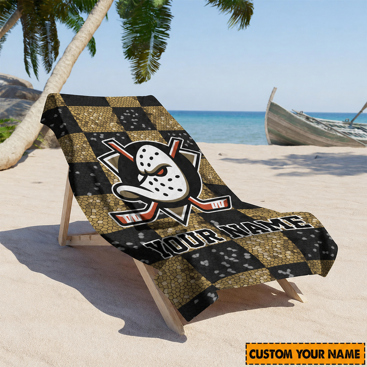 LIMITED EDITION - NEW CUSTOMIZED NHL09 AHD ANAHEIM DUCKS BEACH TOWEL FOR FAN