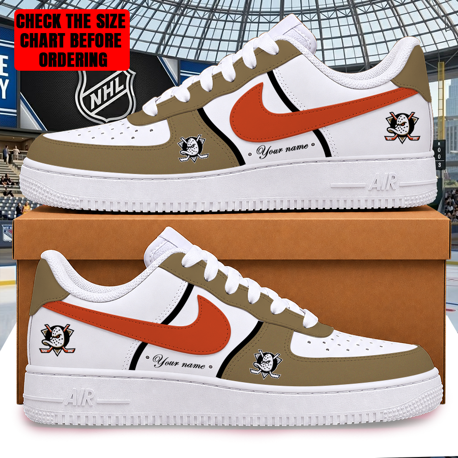LIMITED EDITION - NEW CUSTOMIZED NHL09 AHD ANAHEIM DUCKS AF1 SHOES