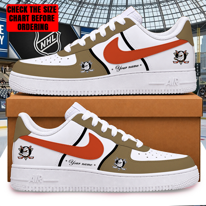 LIMITED EDITION - NEW CUSTOMIZED NHL09 AHD ANAHEIM DUCKS AF1 SHOES