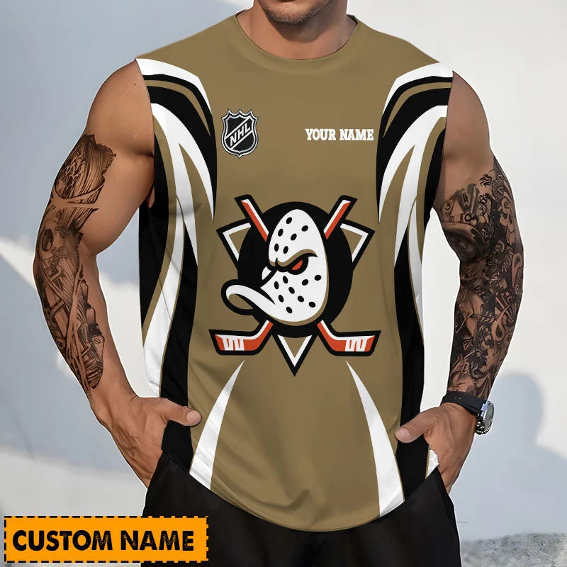 LIMITED EDITION - NEW CUSTOMIZED NHL09 AHD ANAHEIM DUCKS TANK TOP & GYM SHIRT