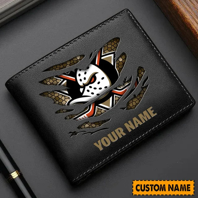 LIMITED EDITION - NEW CUSTOMIZED NHL09 AHD ANAHEIM DUCKS LEATHER WALLET