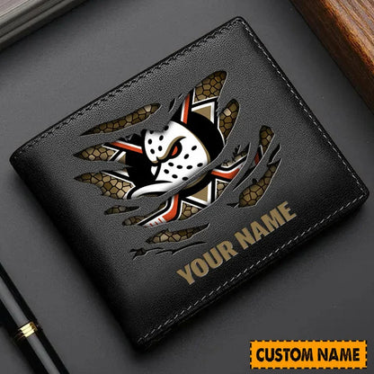 LIMITED EDITION - NEW CUSTOMIZED NHL09 AHD ANAHEIM DUCKS LEATHER WALLET