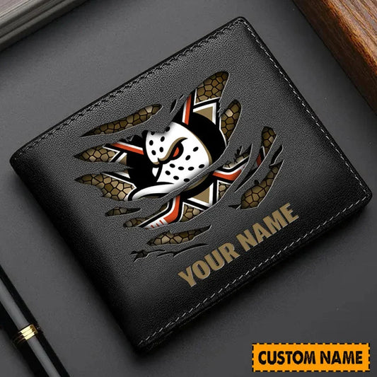 LIMITED EDITION - NEW CUSTOMIZED NHL09 AHD ANAHEIM DUCKS LEATHER WALLET