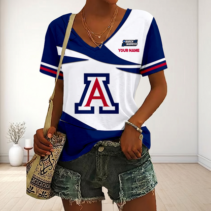 LIMITED DROP - NEW CUSTOMIZED | NCAA MAM09 ARW AR WILCATS V-NECK FEMALE SHIRT
