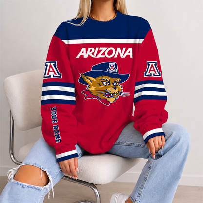[FAN FAVORITE] NEW CUSTOMIZED NCAA MAM09 ARW ARIZONA WILDCATS STRAPPY UNISEX SWEATSHIRT