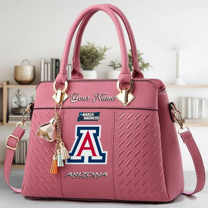 LIMITED EDITION - NEW CUSTOMIZED NCAA MAM09 ARW ARIZONA WILDCATS ZIP HANDBAG MULTICOLOR