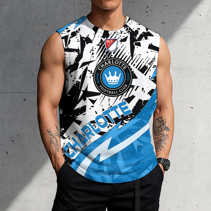 POPULAR NOW - NEW CUSTOMIZED MLS09 CLF CHARLOTTE FC TANK TOP & GYM SHIRT