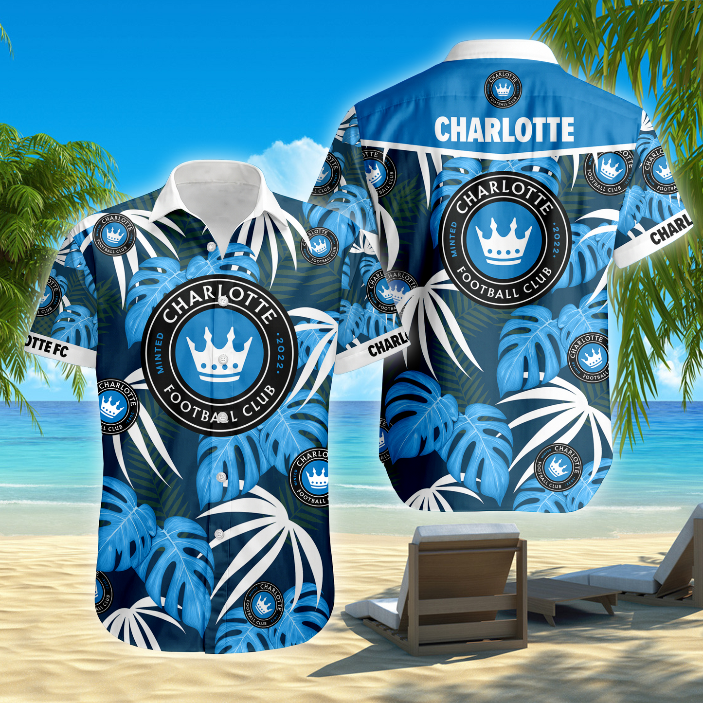 ENDING TODAY - NEW CUSTOMIZED MLS09 CLF CHARLOTTE FC UNISEX HAWAIIAN SHIRT