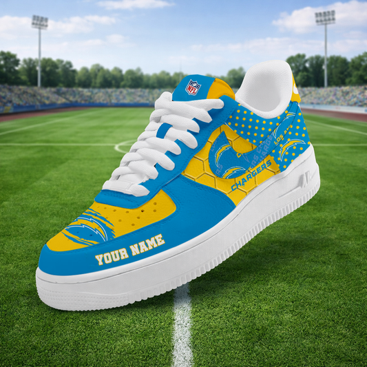 LIMITED EDITION - NEW CUSTOMIZED NFL09 LAC LOS ANGELES CHARGERS AF1 SNEAKERS