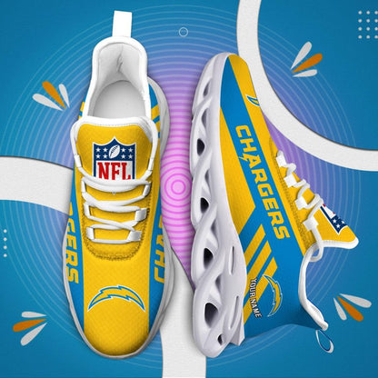 LIMITED EDITION - NEW CUSTOMIZED NFL09 LAC LOS ANGELES CHARGERS UNISEX MAX SOUL SHOES
