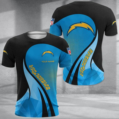 LIMITED EDITION - NEW CUSTOMIZED NFL09 LAC LOS ANGELES CHARGERS POLO, T-SHIRT & SHORT PANTS SET