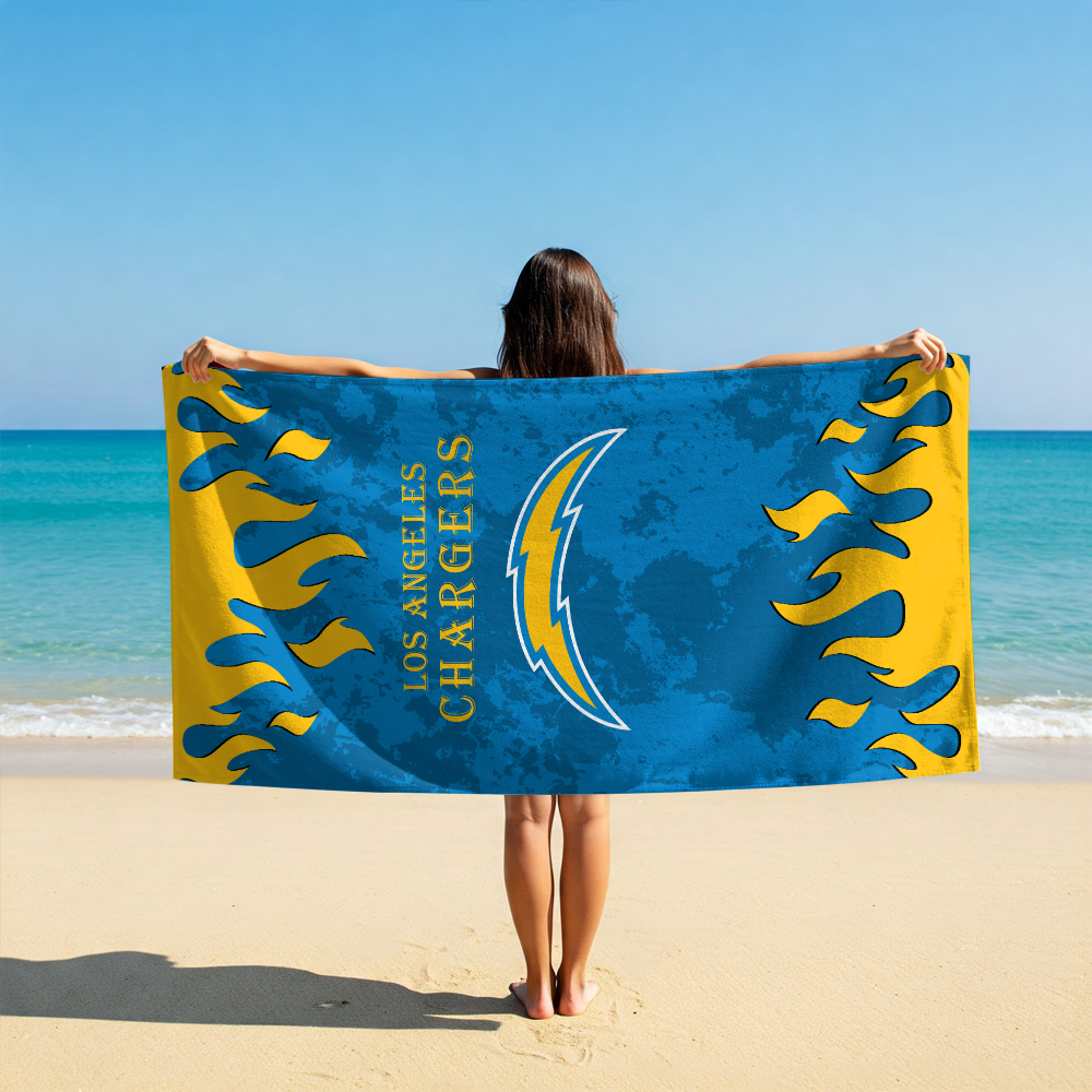 LIMITED EDITION - NEW CUSTOMIZED NFL09 LAC LOS ANGELES CHARGERS BEACH TOWEL FOR FAN