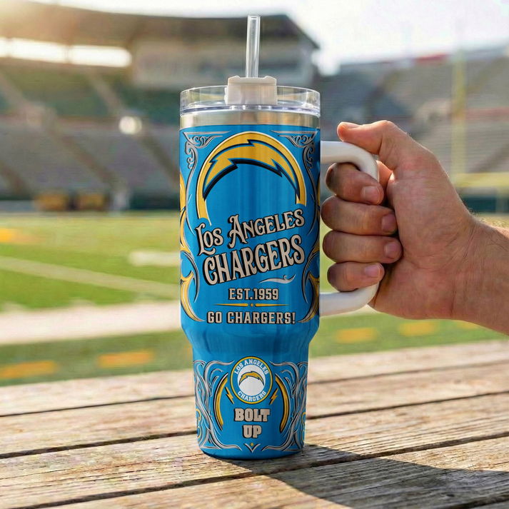 LIMITED EDITION - NEW CUSTOMIZED 09 LAC LOS ANGELES CHARGERS 40OZ TUMBLER