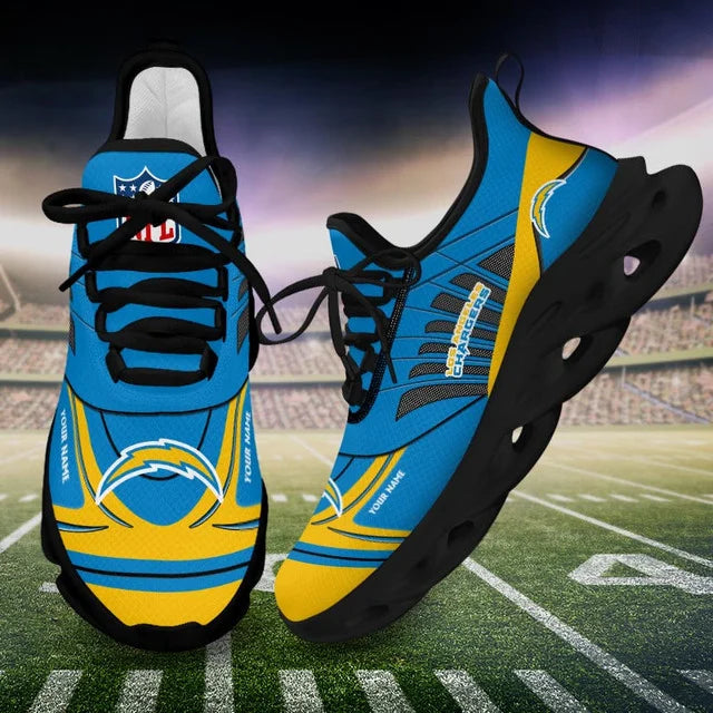 LIMITED EDITION - NEW CUSTOMIZED NFL09 LAC LOS ANGELES CHARGERS UNISEX MAX SOUL SHOES