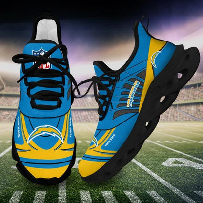 LIMITED EDITION - NEW CUSTOMIZED NFL09 LAC LOS ANGELES CHARGERS UNISEX MAX SOUL SHOES