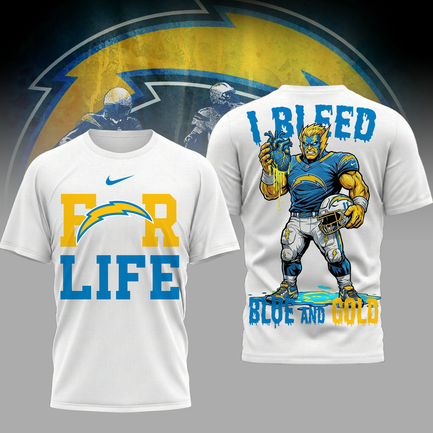 LIMITED EDITION - NEW CUSTOMIZED NFL09 LAC LA CHARGERS UNISEX T-SHIRT, POLO & HOODIE