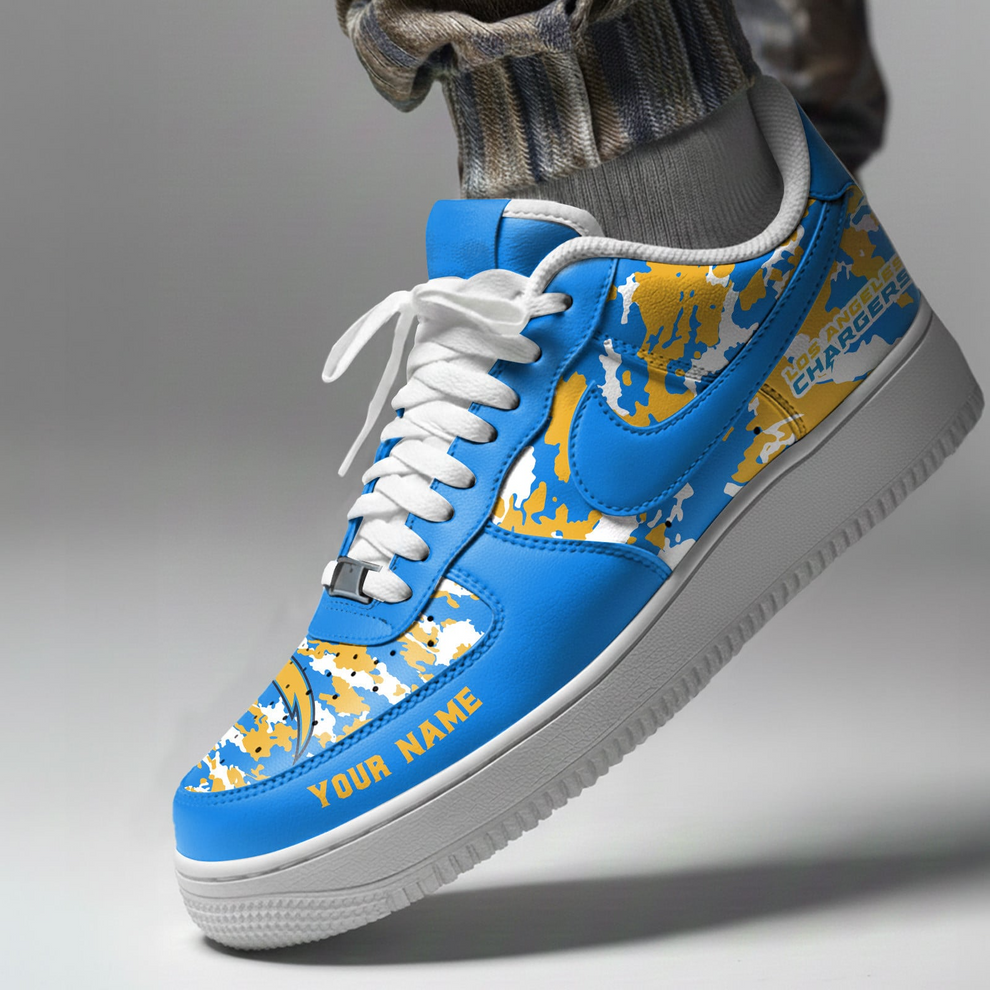 LIMITED EDITION - NEW CUSTOMIZED NFL09 LAC LOS ANGELES CHARGERS AF1 SNEAKERS
