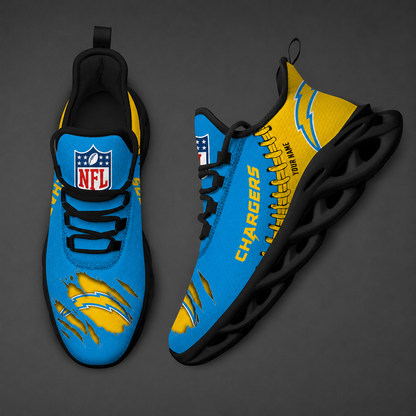 LIMITED EDITION - NEW CUSTOMIZED NFL09 LAC LOS ANGELES CHARGERS UNISEX MAX SOUL SHOES