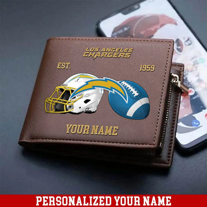 LIMITED EDITION - NEW CUSTOMIZED NFL09 LAC LOS ANGELES CHARGERS LEATHER WALLET