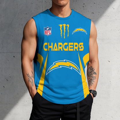 LIMITED EDITION - NEW CUSTOMIZED NFL09 LAC LOS ANGELES CHARGERS MEN'S GYM SHIRT