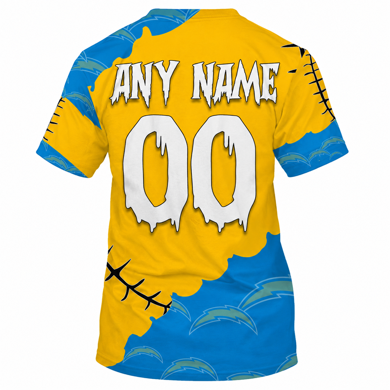 LIMITED EDITION - NEW CUSTOMIZED NFL09 LAC LOS ANGELES CHARGERS HALLOWEEN SKULL APPAREL FOR FANS