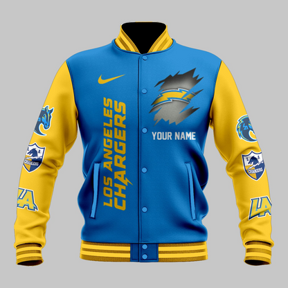 LIMITED EDITION - NEW CUSTOMIZED NFL09 LAC LOS ANGELES CHARGERS BASEBALL JACKET
