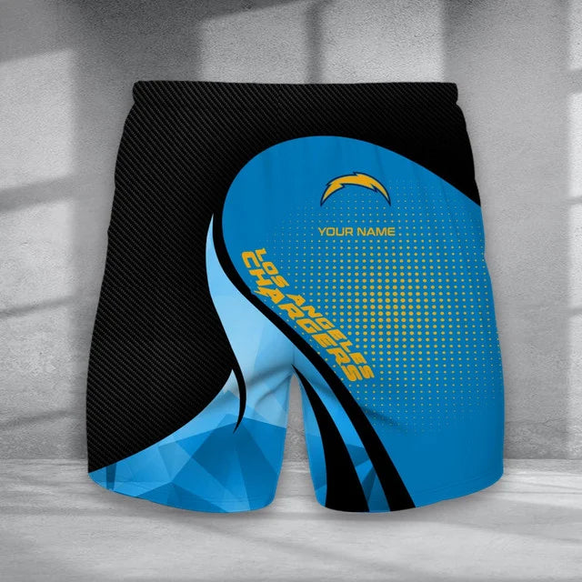 LIMITED EDITION - NEW CUSTOMIZED NFL09 LAC LOS ANGELES CHARGERS POLO, T-SHIRT & SHORT PANTS SET
