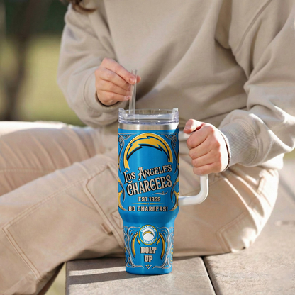 LIMITED EDITION - NEW CUSTOMIZED 09 LAC LOS ANGELES CHARGERS 40OZ TUMBLER