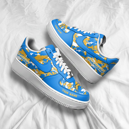 LIMITED EDITION - NEW CUSTOMIZED NFL09 LAC LOS ANGELES CHARGERS AF1 SNEAKERS