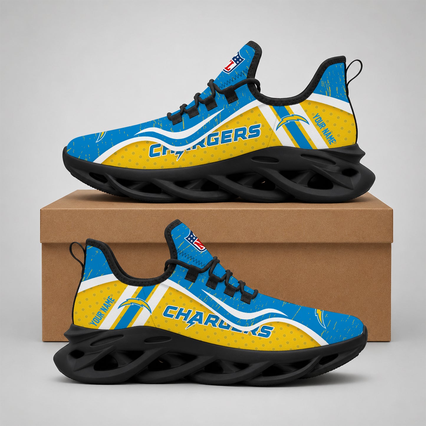 SPECIAL EDITION - NEW CUSTOMIZED NFL09 LAC LOS ANGELES CHARGERS MAX SOUL SHOES