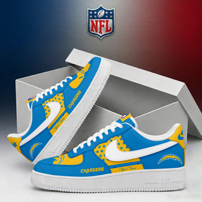 LIMITED EDITION - NEW CUSTOMIZED NFL09 LAC LOS ANGELES CHARGERS AF1 SHOES