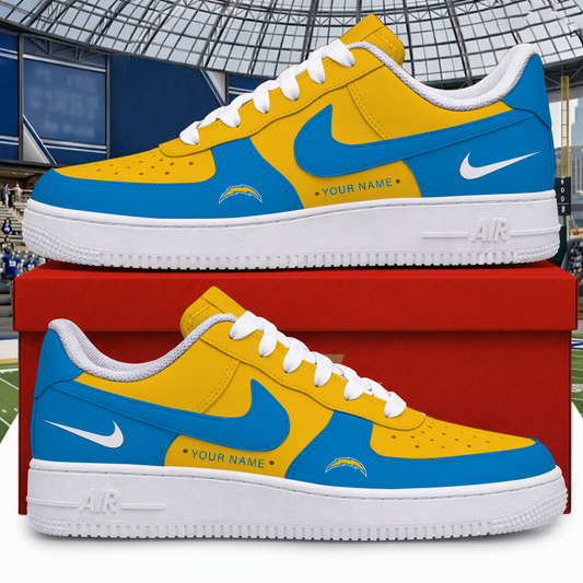 [SPECIAL OFFER] NEW CUSTOMIZED NFL09 LAC LOS ANGELES CHARGERS AF1 SHOES