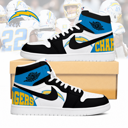 LIMITED EDITION - NEW CUSTOMIZED NFL09 LAC LOS ANGELES CHARGERS AIR JORDAN SNEAKERS