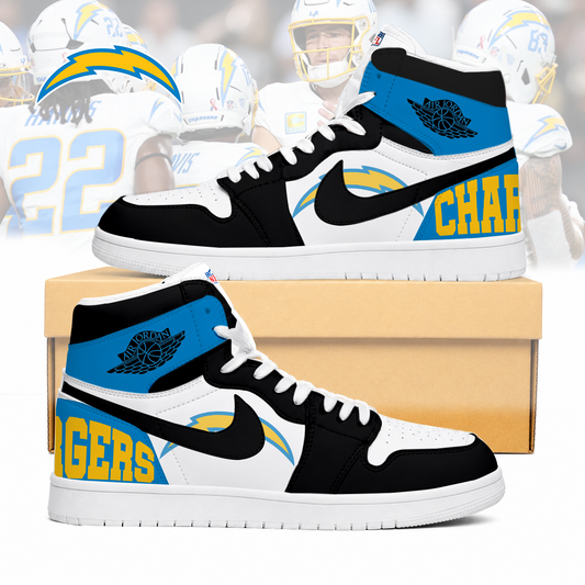LIMITED EDITION - NEW CUSTOMIZED NFL09 LAC LOS ANGELES CHARGERS AIR JORDAN SNEAKERS