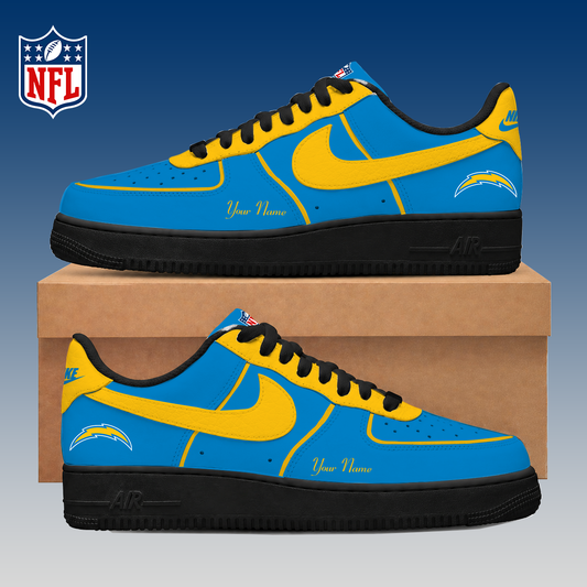LIMITED EDITION - NEW CUSTOMIZED NFL09 LAC LOS ANGELES CHARGERS AF1 SNEAKERS