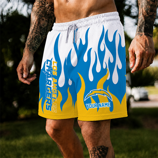 [SPECIAL OFFER] NEW CUSTOMIZED NFL09 LAC LOS ANGELES CHARGERS SHORT PANTS