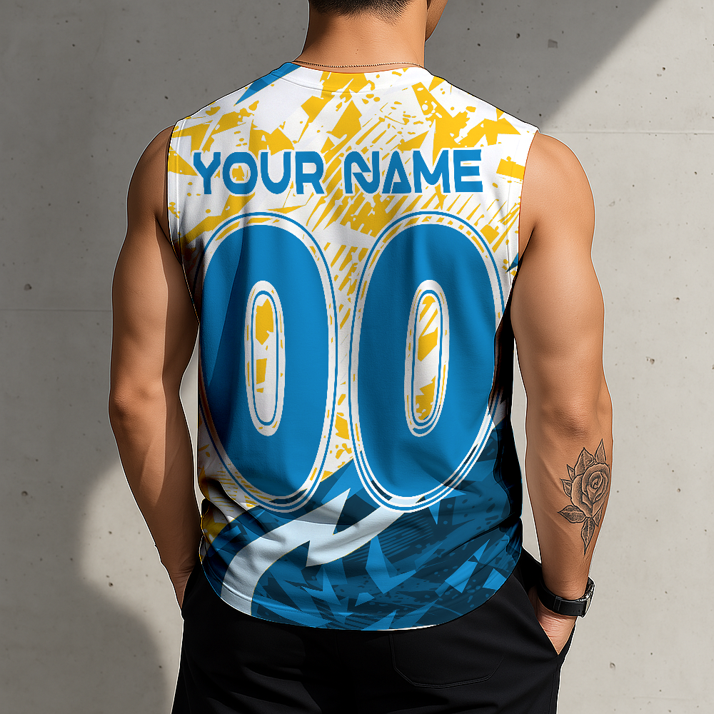 LIMITED EDITION - NEW CUSTOMIZED NFL09 LAC LOS ANGELES CHARGERS MEN'S GYM SHIRT