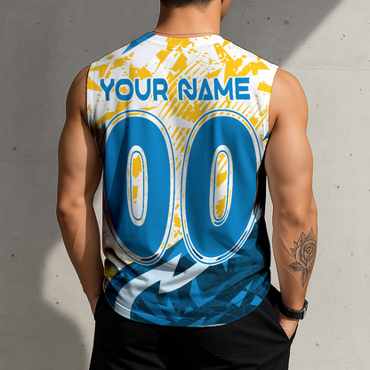 LIMITED EDITION - NEW CUSTOMIZED NFL09 LAC LOS ANGELES CHARGERS MEN'S GYM SHIRT