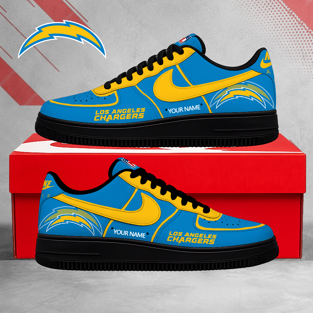 SPECIAL EDITION - NEW CUSTOMIZED NFL09 LAC LOS ANGELES CHARGERS AF1 SHOES