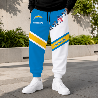 EXCLUSIVE EDITION - NEW CUSTOMIZED NFL09 LAC LOS ANGELES CHARGERS SWEATPANTS