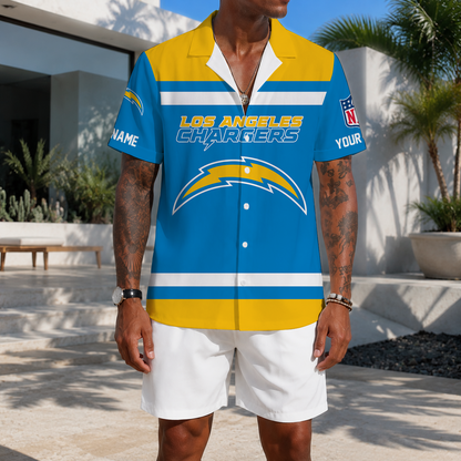 EXCLUSIVE EDITION - NEW CUSTOMIZED NFL09 LAC LOS ANGELES CHARGERS UNISEX HAWAIIAN SHIRT