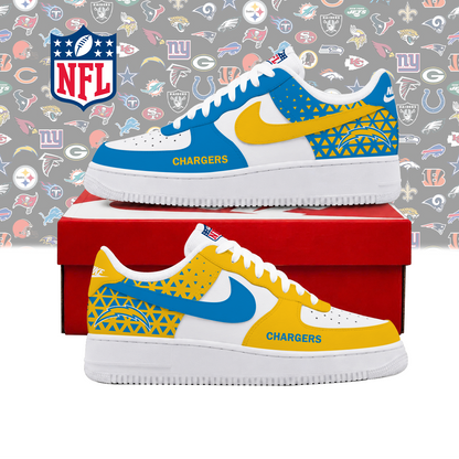 LIMITED EDITION - NEW CUSTOMIZED NFL09 LAC LOS ANGELES CHARGERS AF1 SHOES