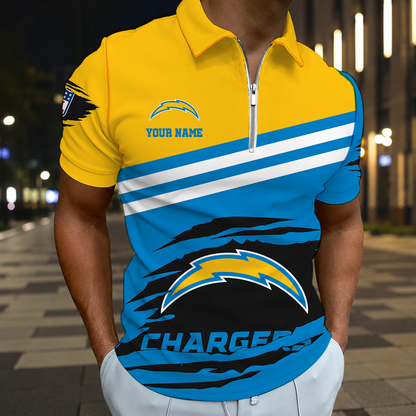 LIMITED EDITION - NEW CUSTOMIZED NFL09 LAC LOS ANGELES CHARGERS T-SHIRT, POLO SHIRT, ZIP POLO SHIRT, SWEATSHIRT, HOODIE & ZIP HOODIE