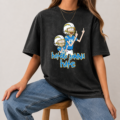 [SPECIAL OFFER] NEW CUSTOMIZED NFL09 LAC LOS ANGELES CHARGERS FUNNY MULTICOLOR WASHED TEE