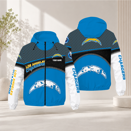 LIMITED EDITION - NEW CUSTOMIZED NFL09 LAC LOS ANGELES CHARGERS WINDBREAKER JACKET