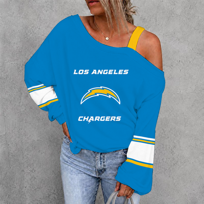 [SPECIAL OFFER] NEW CUSTOMIZED NFL09 LAC LOS ANGELES CHARGERS DROP SHOULDER SWEATSHIRT