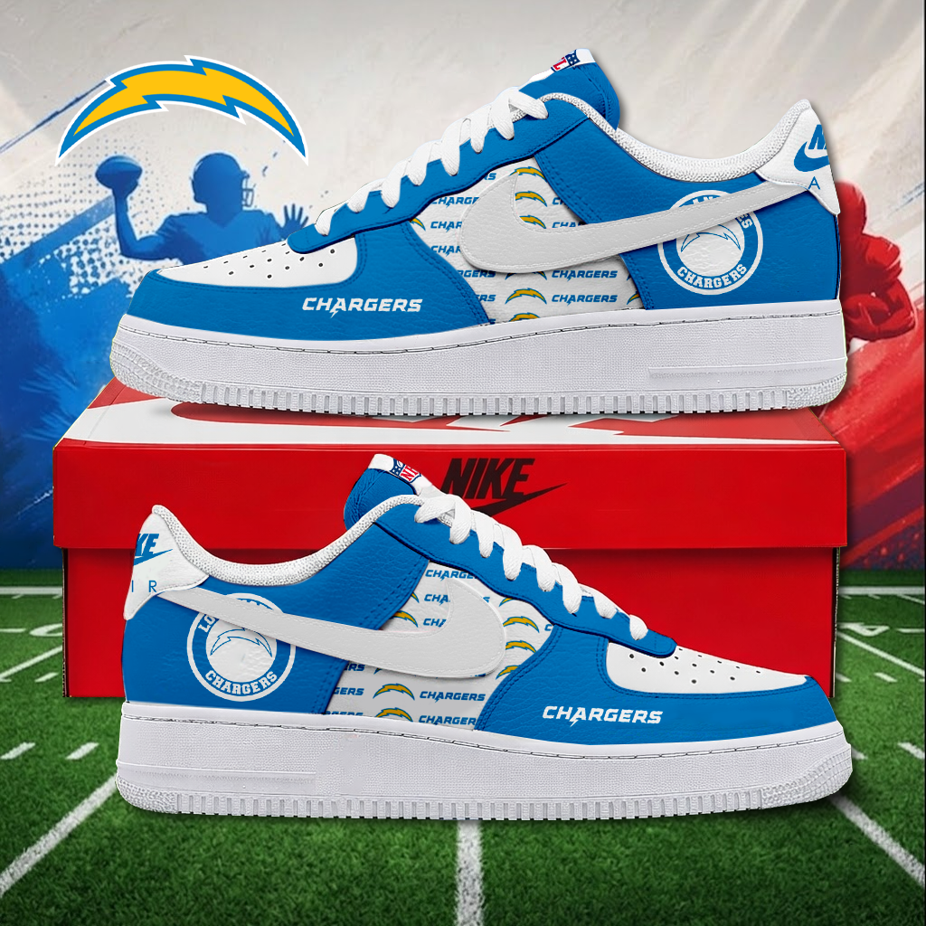 MEGA SALE - NEW CUSTOMIZED NFL09 LAC LOS ANGELES CHARGERS AF1 SNEAKERS