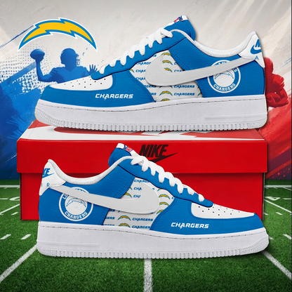 MEGA SALE - NEW CUSTOMIZED NFL09 LAC LOS ANGELES CHARGERS AF1 SNEAKERS